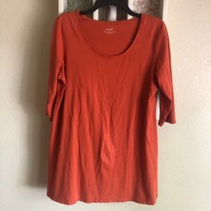J.Jill Pure Jill Ballet Sleeve Tunic Orange Large